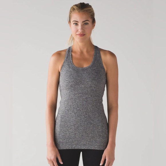 lululemon athletica Cool Racerback II Heathered Black Size 4 - Picture 1 of 5